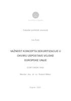 Važnost koncepta sekuritizacije u okviru uspostave vojske Europske Unije