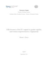 Effectiveness of the EU Support to Gender Equality and Women Empowerment in Afghanistan