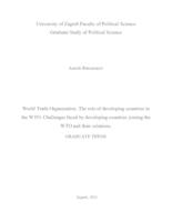 World Trade Organization: The Role of Developing Countries in the WTO. Challenges Faced by Developing Countries Joining the WTO and Their Solutions