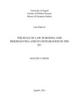 The Rule of Law in Bosnia and Herzegovina and its Integration in the EU