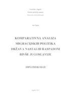 Komparativna analiza migracijskih politika država nastalih raspadom bivše Jugoslavije