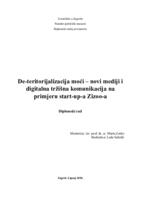 prikaz prve stranice dokumenta De-teritorijalizacija moći - novi mediji i digitalna tržišna komunikacija na primjeru start up-a Zizoo