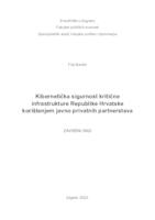 prikaz prve stranice dokumenta Kibernetička sigurnost kritične infrastrukture Republike Hrvatske korištenjem javno privatnih partnerstava