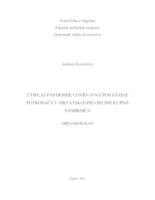 prikaz prve stranice dokumenta Utjecaj pandemije COVID-19 na ponašanje potrošača u Hrvatskoj pri online kupnji namirnica