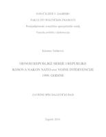 prikaz prve stranice dokumenta Odnosi Republike Srbije i Republike Kosovo nakon NATO-ove vojne intervencije 1999. godine 