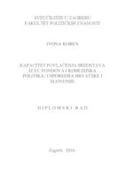 prikaz prve stranice dokumenta Kapacitet povlačenja sredstava iz EU fondova i kohezijska politika: usporedba Hrvatske i Slovenije