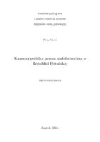 prikaz prve stranice dokumenta Kaznena politika prema maloljetnicima u Republici Hrvatskoj