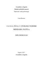 prikaz prve stranice dokumenta Uloga žena u civilno-vojnim misijama NATO-a