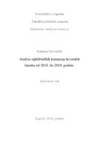 prikaz prve stranice dokumenta Analiza oglašivačkih kampanja hrvatskih banaka od 2010. do 2018. godine